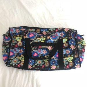 NWOT Studiosak Duffle Bag 🌸Black w/ Floral Print